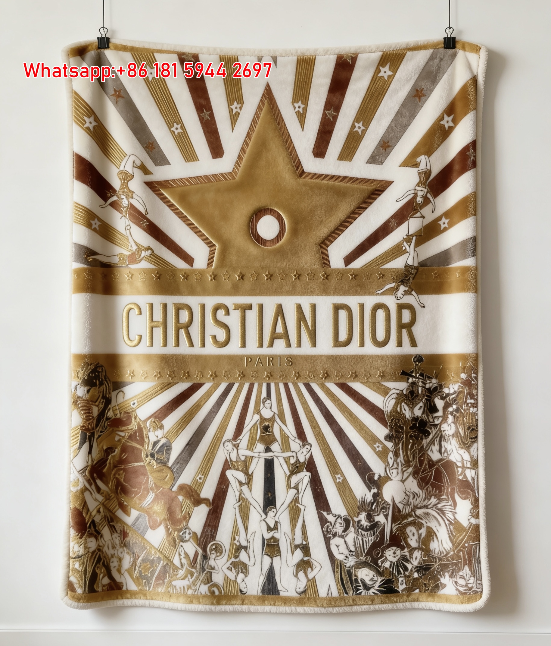 Christian Dior Circus Star Flannel Blanket Throw Sofa Decor D139